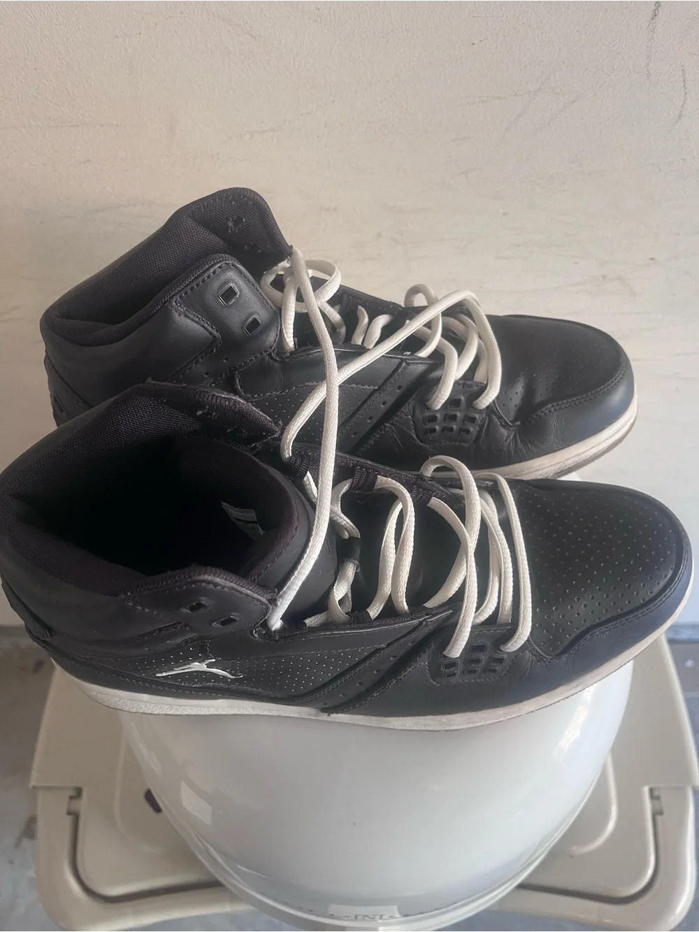 Jordan Men's Black and White High-Top Athletic Sneakers
